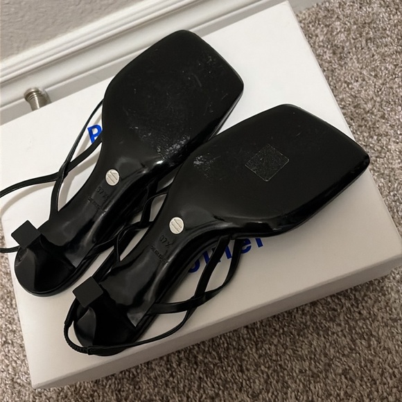 Proenza Schouler Black Leather Strappy Sandals - Picture 4 of 8